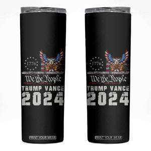 Trump Vance 2024 Skinny Tumbler For President VP USA Election Patriotic US Eagle TB10 Black Print Your Wear