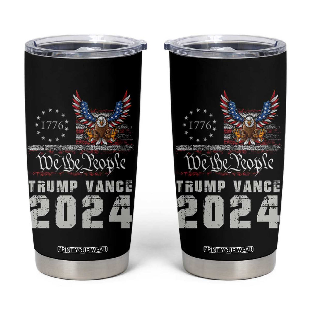 Trump Vance 2024 Tumbler Cup For President VP USA Election Patriotic US Eagle TB10 Black Print Your Wear