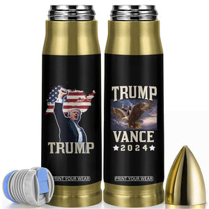 Trump Vance 2024 Bullet Tumbler For President VP USA Election Patriotic US Flag Eagle TB10 Black Print Your Wear