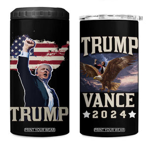 Trump Vance 2024 4 in 1 Can Cooler Tumbler For President VP USA Election Patriotic US Flag Eagle TB10 One Size: 16 oz Black Print Your Wear