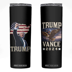 Trump Vance 2024 Skinny Tumbler For President VP USA Election Patriotic US Flag Eagle TB10 Black Print Your Wear