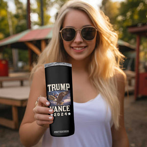 Trump Vance 2024 Skinny Tumbler For President VP USA Election Patriotic US Flag Eagle TB10 Print Your Wear