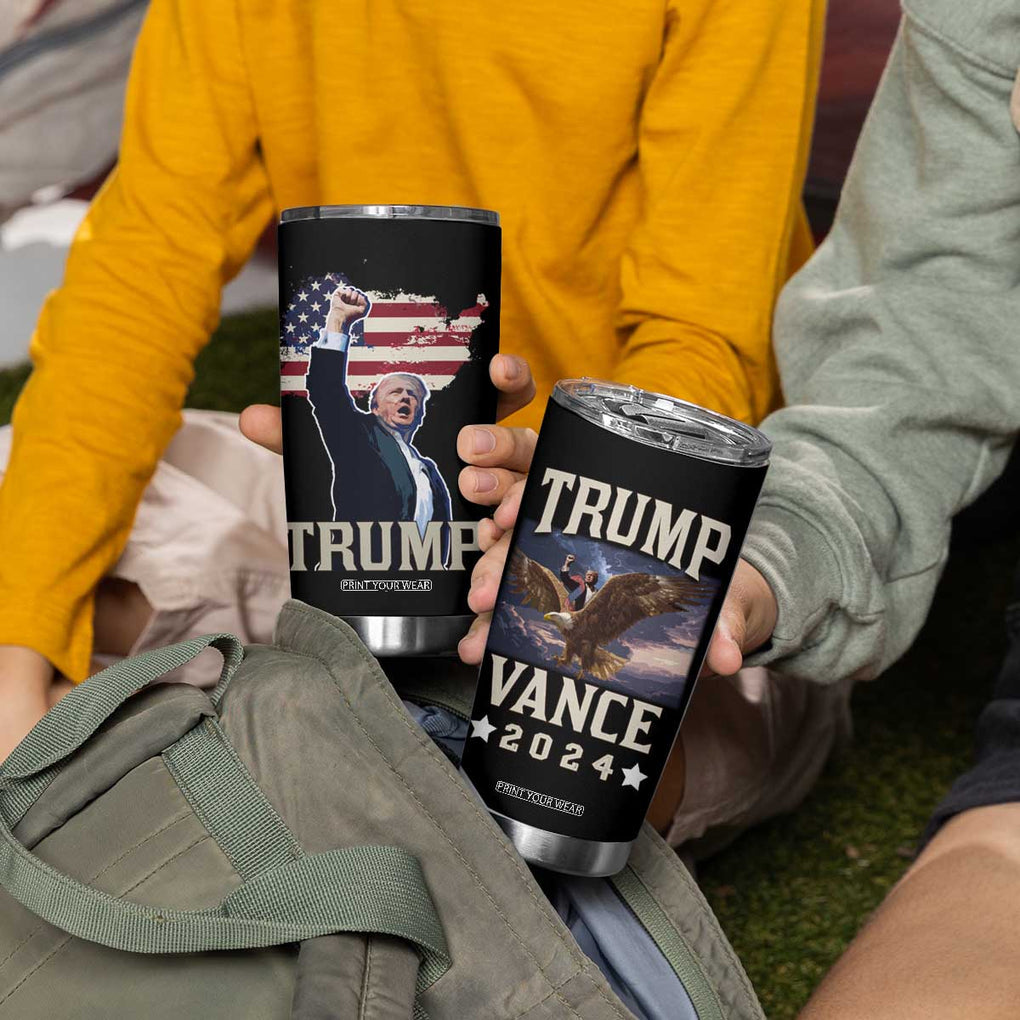 Trump Vance 2024 Tumbler Cup For President VP USA Election Patriotic US Flag Eagle TB10 Print Your Wear