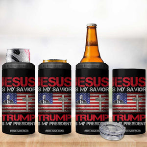 Jesus Is My Savior Trump Is My President 4 in 1 Can Cooler Tumbler American Flag Christian TB10 Print Your Wear