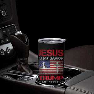 Jesus Is My Savior Trump Is My President Tumbler Cup American Flag Christian TB10 Print Your Wear