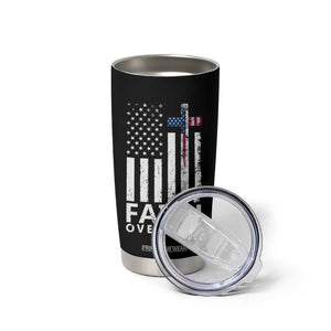 Christian Religious Sayings Tumbler Cup USA Flag Patriotic American Gift Faith Over Fear Prayer TB10 Print Your Wear