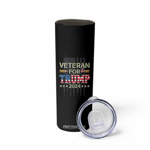 Dad Grandpa Veteran For Trump 2024 Skinny Tumbler 4th Of July American USA Flag TB10 Print Your Wear