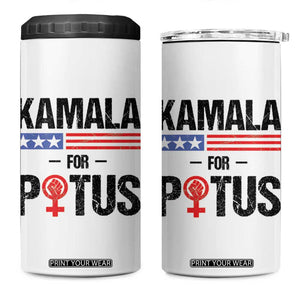 Harris 2024 Madam President 4 in 1 Can Cooler Tumbler Kamala For Potus TB10 One Size: 16 oz White Print Your Wear