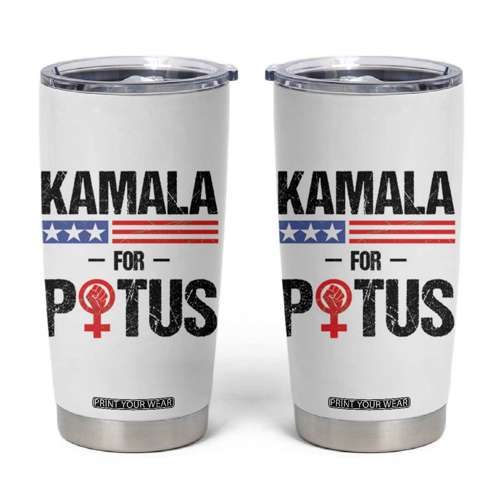 Harris 2024 Madam President Tumbler Cup Kamala For Potus TB10 White Print Your Wear