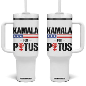 Harris 2024 Madam President Tumbler With Handle Kamala For Potus TB10 One Size: 40 oz White Print Your Wear