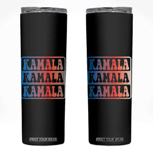 Harris 2024 Skinny Tumbler Kamala Madam President USA America 2024 Election TB10 Black Print Your Wear