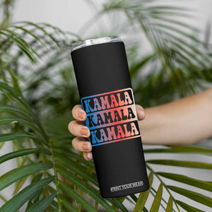 Harris 2024 Skinny Tumbler Kamala Madam President USA America 2024 Election TB10 Print Your Wear