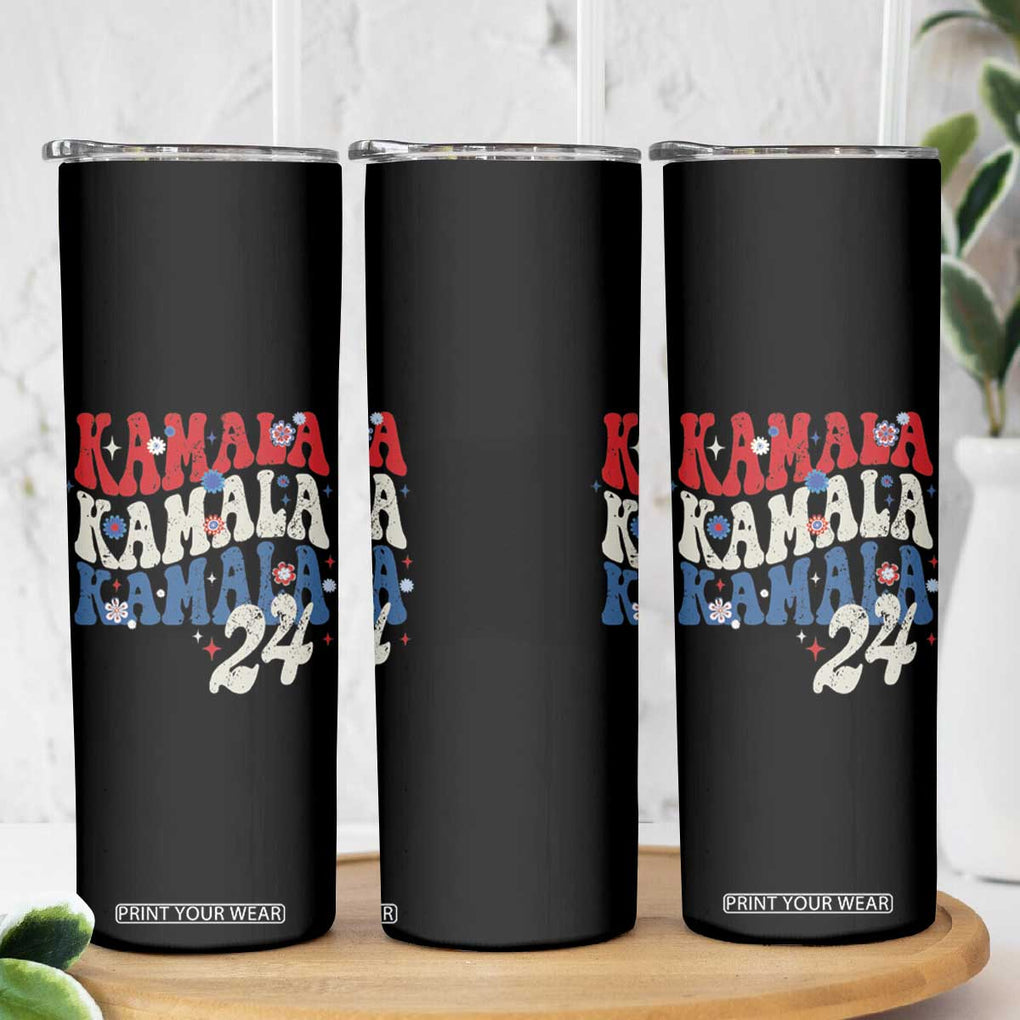 Harris 2024 Skinny Tumbler Kamala Retro Groovy Flower TB10 Print Your Wear