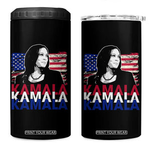 Kamala Madam President 4 in 1 Can Cooler Tumbler Harris 2024 American Flag TB10 One Size: 16 oz Black Print Your Wear