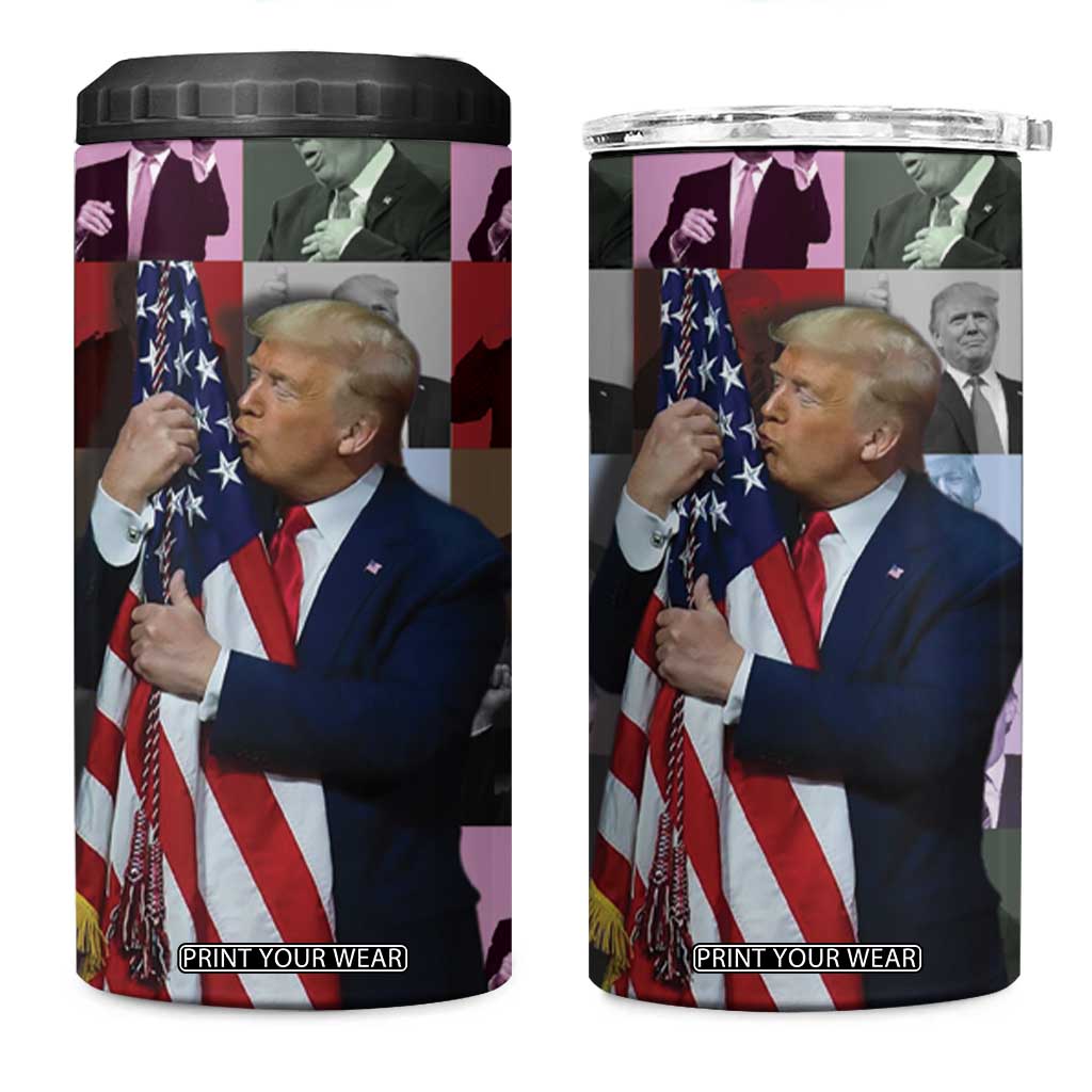 Donald Trump 2024 4 in 1 Can Cooler Tumbler 45 47 President Eras 4547 Take American Back TB10 One Size: 16 oz White Print Your Wear