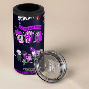 Funny Halloween Horror 4 in 1 Can Cooler Tumbler Iced Coffee What's Your Favorite Scary Movie TB10 Print Your Wear