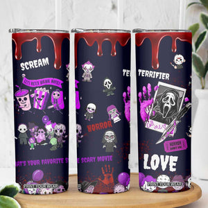 Funny Halloween Horror Skinny Tumbler Iced Coffee What's Your Favorite Scary Movie TB10 Print Your Wear