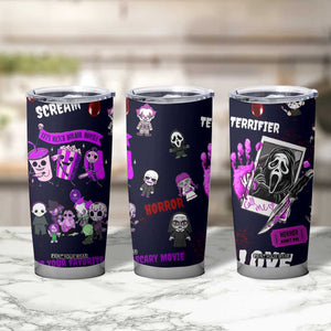 Funny Halloween Horror Tumbler Cup Iced Coffee What's Your Favorite Scary Movie TB10 Print Your Wear