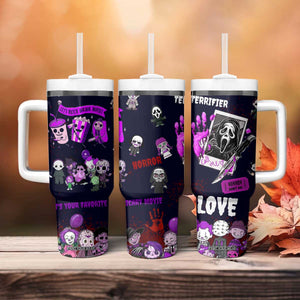 Funny Halloween Horror Tumbler With Handle Iced Coffee What's Your Favorite Scary Movie TB10 Print Your Wear