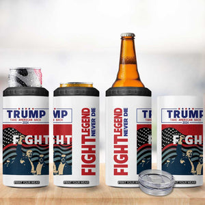 Donald Trump 2024 4 in 1 Can Cooler Tumbler Trump Assassination Attempt Fight Never Surrender Make America Great 2024 Campaign President Election TB10 Print Your Wear