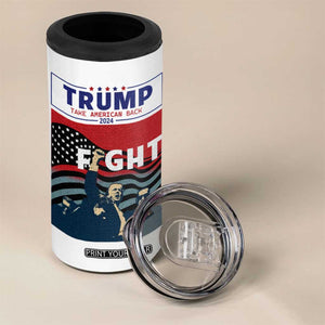 Donald Trump 2024 4 in 1 Can Cooler Tumbler Trump Assassination Attempt Fight Never Surrender Make America Great 2024 Campaign President Election TB10 Print Your Wear