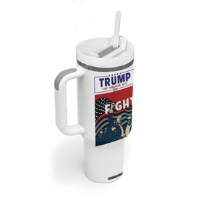 Donald Trump 2024 Tumbler With Handle Trump Assassination Attempt Fight Never Surrender Make America Great 2024 Campaign President Election TB10 Print Your Wear