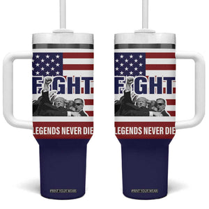 2024 Unstoppable Trump Survived Assassination Attempt Survivor Tumbler With Handle Legend Never Die You Missed Trump Fight Fist Pump American Flag TB10 One Size: 40 oz Navy Print Your Wear