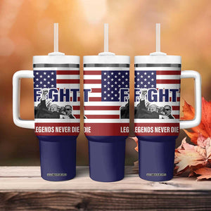 2024 Unstoppable Trump Survived Assassination Attempt Survivor Tumbler With Handle Legend Never Die You Missed Trump Fight Fist Pump American Flag TB10 Print Your Wear