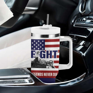 2024 Unstoppable Trump Survived Assassination Attempt Survivor Tumbler With Handle Legend Never Die You Missed Trump Fight Fist Pump American Flag TB10 Print Your Wear