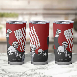 2024 Unstoppable Trump Skeleton Halloween Tumbler Cup Survived Assassination Attempt Survivor You Missed Trump Fight Fist Pump American Flag TB10 Print Your Wear