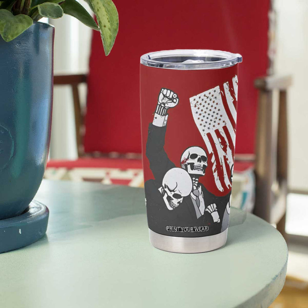 2024 Unstoppable Trump Skeleton Halloween Tumbler Cup Survived Assassination Attempt Survivor You Missed Trump Fight Fist Pump American Flag TB10 Print Your Wear