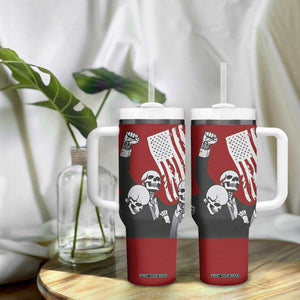 2024 Unstoppable Trump Skeleton Halloween Tumbler With Handle Survived Assassination Attempt Survivor You Missed Trump Fight Fist Pump American Flag TB10 Print Your Wear