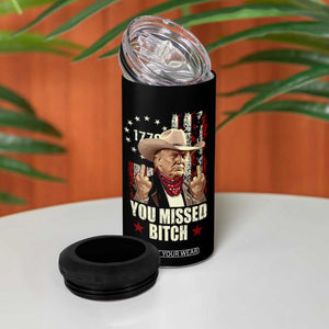 Funny Trump 4 in 1 Can Cooler Tumbler You Missed Bitch Middle Fingers Trump 2024 TB10 Print Your Wear