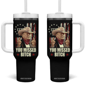 Funny Trump Tumbler With Handle You Missed Bitch Middle Fingers Trump 2024 TB10 One Size: 40 oz Black Print Your Wear