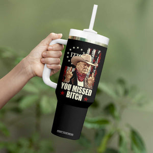 Funny Trump Tumbler With Handle You Missed Bitch Middle Fingers Trump 2024 TB10 Print Your Wear