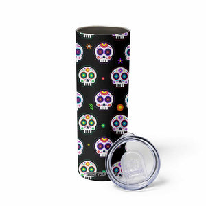 Personalized Sugar Skull Skinny Tumbler Custom Name Da De Los Muertos Day Of The Dead Halloween Gift TB10 Print Your Wear