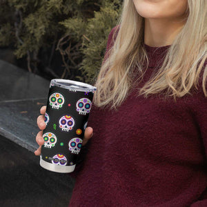 Personalized Sugar Skull Tumbler Cup Custom Name Da De Los Muertos Day Of The Dead Halloween Gift TB10 Print Your Wear