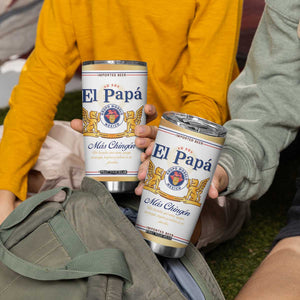 Fathers day Dia del Padre Tumbler Cup El Papa Mas Chingon Mexican Dad Husband Beer TB10 Print Your Wear