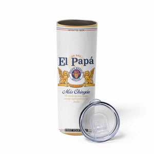 Mexican Dad Husband Beer Skinny Tumbler El Papa Mas Chingon Fathers day, Dia del Padre TB10 Print Your Wear