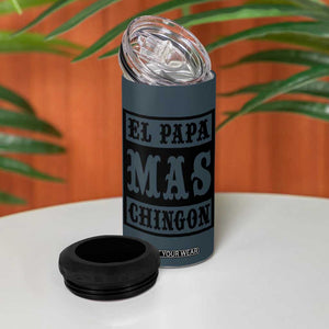 Mexican Dad Husband 4 in 1 Can Cooler Tumbler El Papa Mas Chingon Fathers day Dia del Padre TB10 Print Your Wear