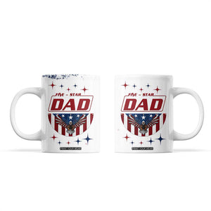Dad Gifts From Kids Coffee Mug Five Star Dad Fathers Day American Flag TB10 White Print Your Wear