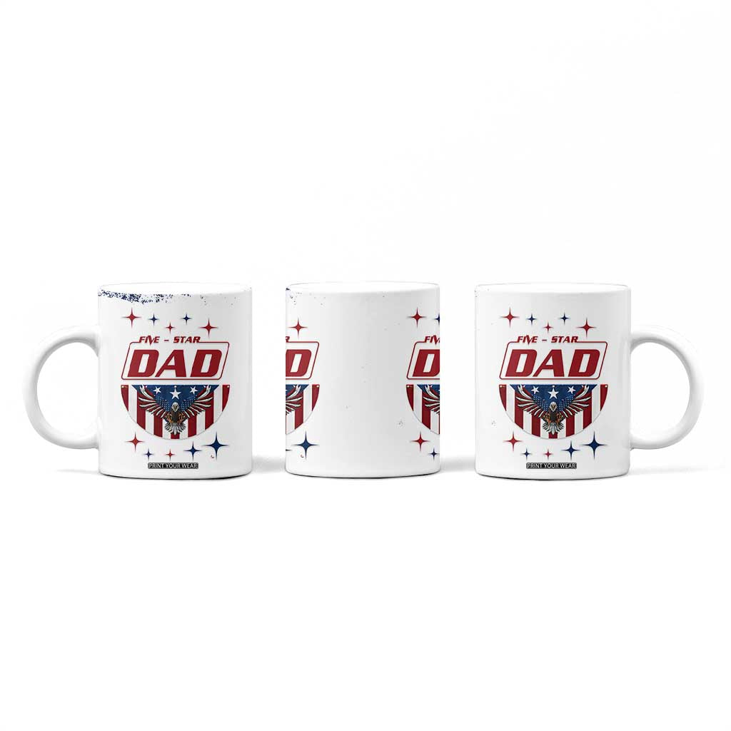 Dad Gifts From Kids Coffee Mug Five Star Dad Fathers Day American Flag TB10 Print Your Wear