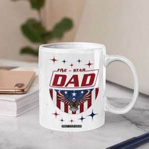 Dad Gifts From Kids Coffee Mug Five Star Dad Fathers Day American Flag TB10 Print Your Wear