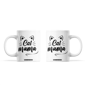 Cat Mama Coffee Mug Cat Lover Gifts For Women TB10 White Print Your Wear