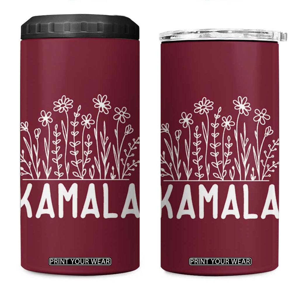 Harris 2024 4 in 1 Can Cooler Tumbler Kamala Madam President USA America 2024 Election Flower TB10 One Size: 16 oz Red Print Your Wear