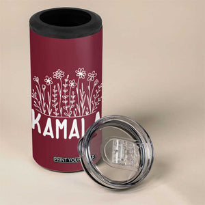 Harris 2024 4 in 1 Can Cooler Tumbler Kamala Madam President USA America 2024 Election Flower TB10 Print Your Wear