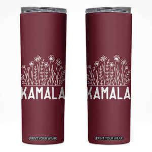 Harris 2024 Skinny Tumbler Kamala Madam President USA America 2024 Election Flower TB10 Red Print Your Wear