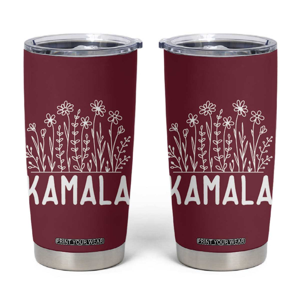 Harris 2024 Tumbler Cup Kamala Madam President USA America 2024 Election Flower TB10 Red Print Your Wear