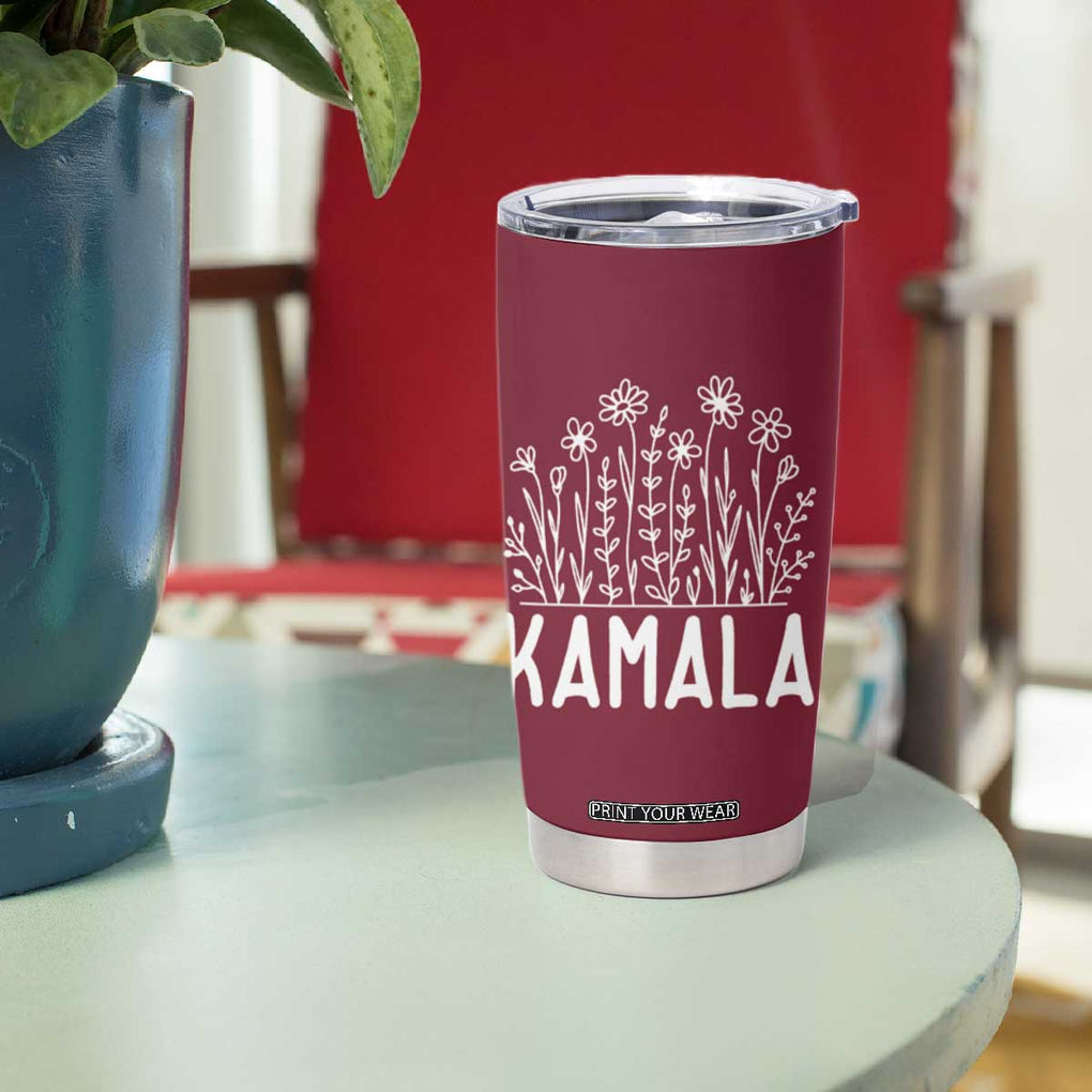 Harris 2024 Tumbler Cup Kamala Madam President USA America 2024 Election Flower TB10 Print Your Wear