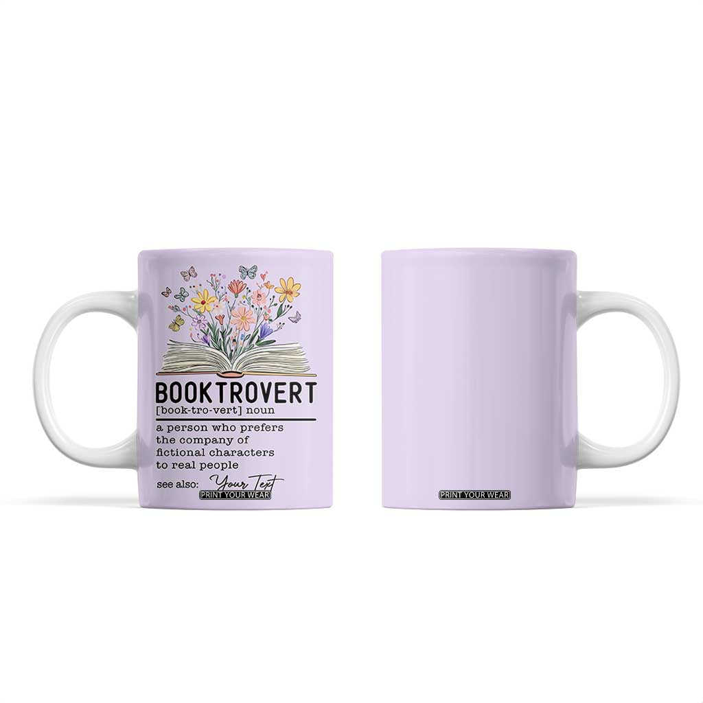 Personalized Booktrovert Coffee Mug Custom Name Funny Book Lovers Gifts For Women TB10 Purple Print Your Wear